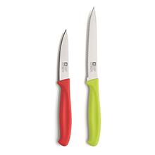 10X PARING KNIFE (RED) + 10X SERRATED ALL PURPOSE KNIFE (GREEN)